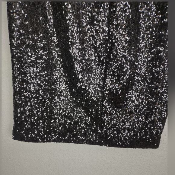 Torrid Black Sequin Side Slit Midi Pencil Skirt Size 2 - Picture 12 of 13